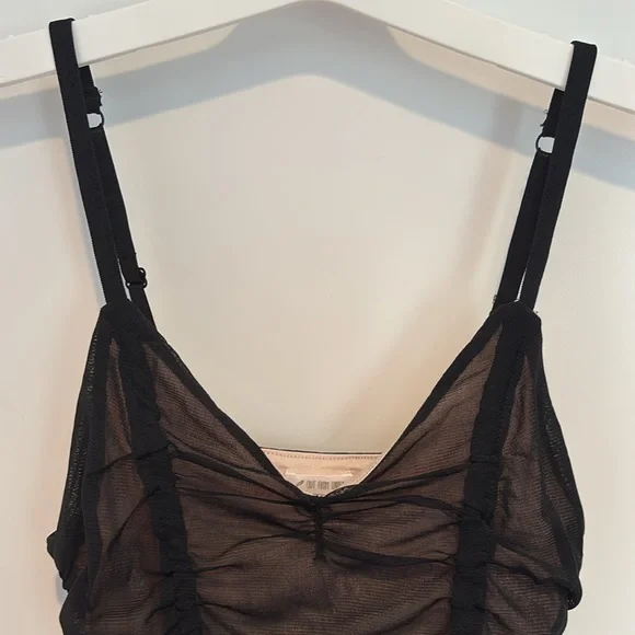 NWT Out from Under fully lined sheer / mesh ruched V neck bodysuit - Picture 2 of 16